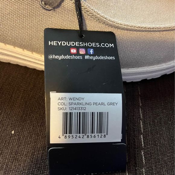 NIB Hey Dude Wendy sparkling pearl grey loafer shoes slip on womens sz 11 NEW - Picture 3 of 7